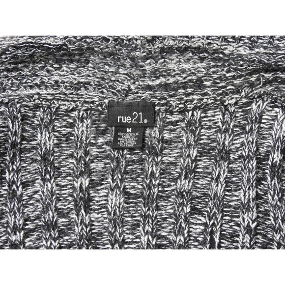 Rue 21 Women’s 3/4 Boho Dolman Sleeve Open Front Sweater Black Tan Sz Small - Picture 5 of 7